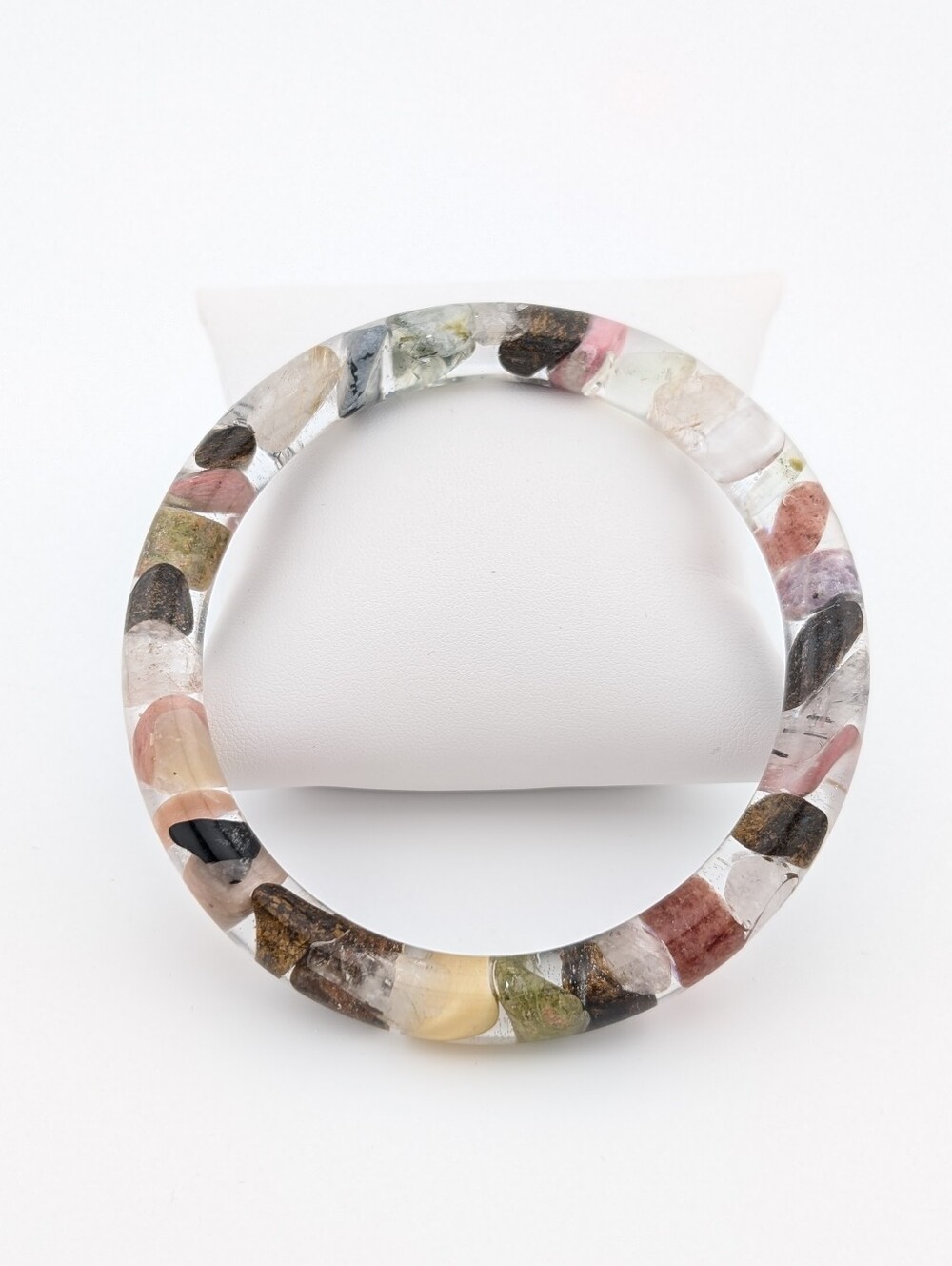 Gemstone Bangle Bracelet - Handmade Upcycled Vintage Jewelry